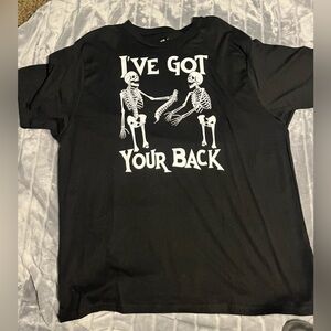 New! I’ve Got Your Back Skeletons Black Short Sleeve T-Shirt XL